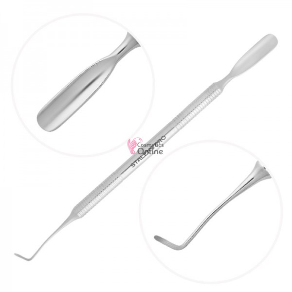 Instrument pentru pedichiura Staleks cu 2 capete, chiureta si impingator, PP-20/1